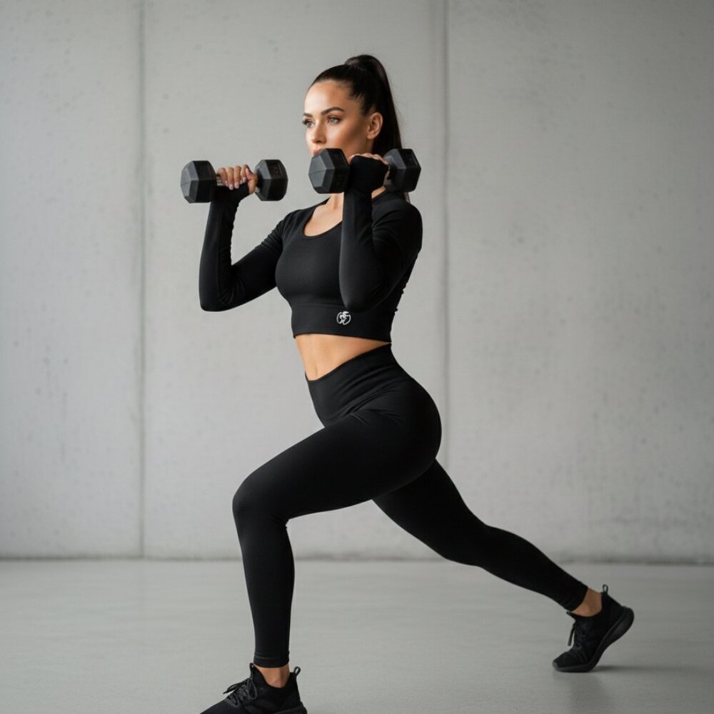 Fitness Crop Top - Women's High Performance Long Sleeve Athletic Shirt Sz Medium